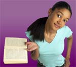 teen with book